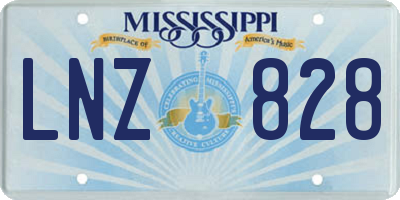 MS license plate LNZ828
