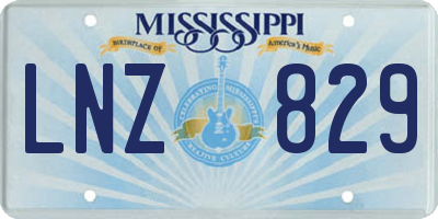 MS license plate LNZ829