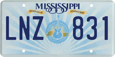MS license plate LNZ831