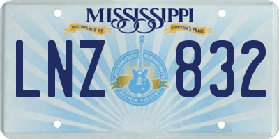 MS license plate LNZ832