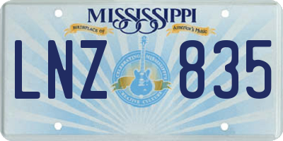 MS license plate LNZ835