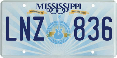 MS license plate LNZ836