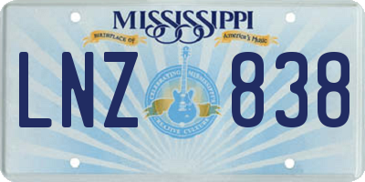 MS license plate LNZ838