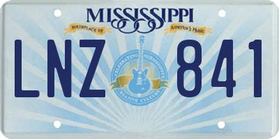 MS license plate LNZ841