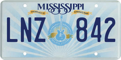 MS license plate LNZ842