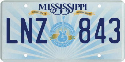MS license plate LNZ843