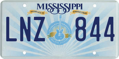 MS license plate LNZ844