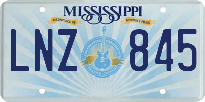 MS license plate LNZ845