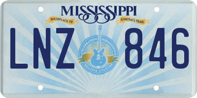 MS license plate LNZ846