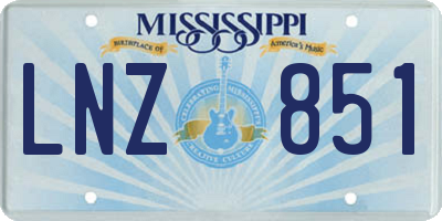 MS license plate LNZ851