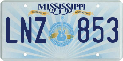 MS license plate LNZ853
