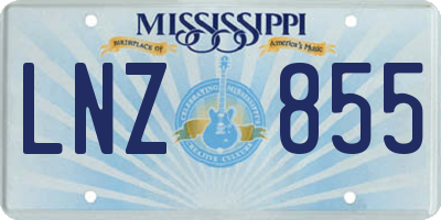 MS license plate LNZ855