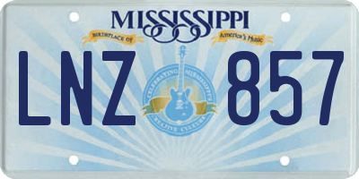 MS license plate LNZ857