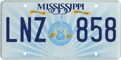 MS license plate LNZ858