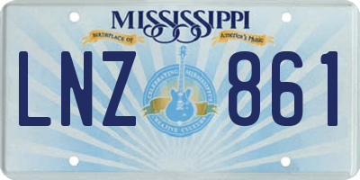MS license plate LNZ861