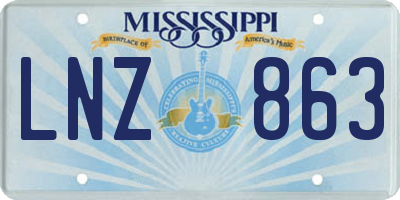 MS license plate LNZ863