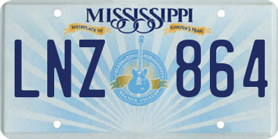 MS license plate LNZ864