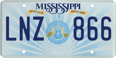 MS license plate LNZ866
