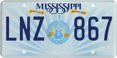 MS license plate LNZ867