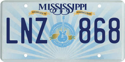 MS license plate LNZ868