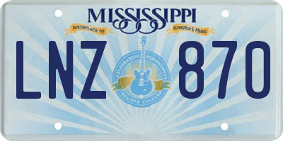 MS license plate LNZ870