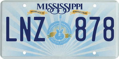 MS license plate LNZ878