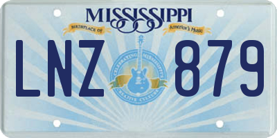 MS license plate LNZ879