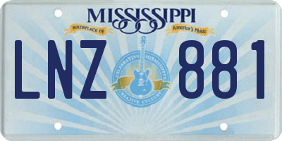 MS license plate LNZ881