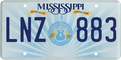 MS license plate LNZ883