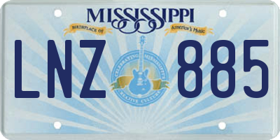 MS license plate LNZ885