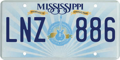 MS license plate LNZ886