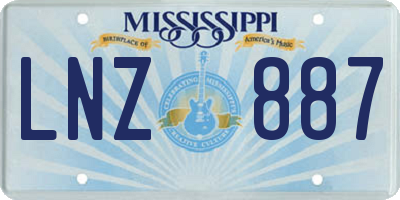 MS license plate LNZ887
