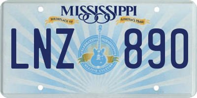 MS license plate LNZ890