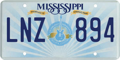 MS license plate LNZ894