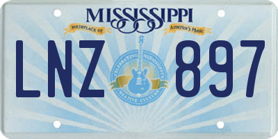 MS license plate LNZ897