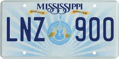 MS license plate LNZ900
