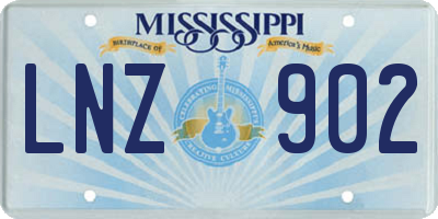 MS license plate LNZ902