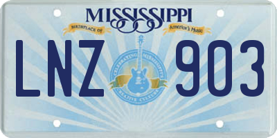 MS license plate LNZ903