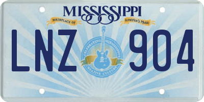 MS license plate LNZ904