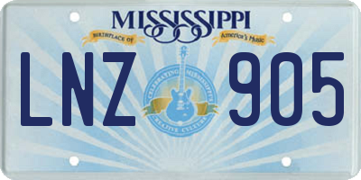 MS license plate LNZ905
