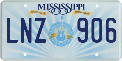 MS license plate LNZ906