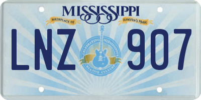 MS license plate LNZ907