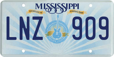 MS license plate LNZ909
