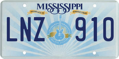 MS license plate LNZ910