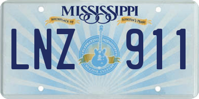 MS license plate LNZ911