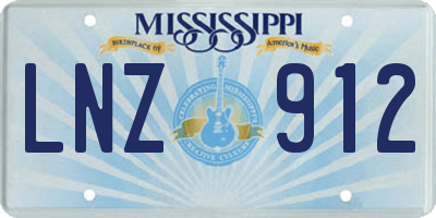 MS license plate LNZ912