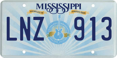 MS license plate LNZ913