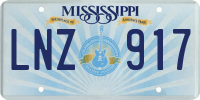MS license plate LNZ917