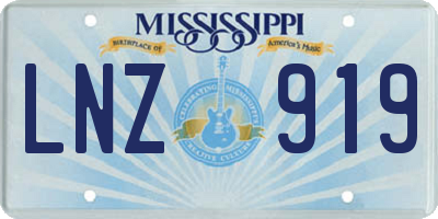 MS license plate LNZ919