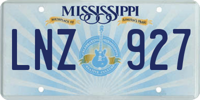 MS license plate LNZ927